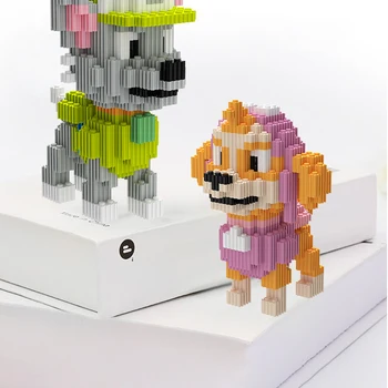 Аниме Pet Dog Rescue Team Модел Строителни Блокове САМ Любимец Кученце Действие Характер на Монтаж Diamond Блок Декор на Детска Играчка