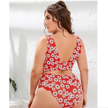 Бански Бикини 2021 New Woman Plus Size 8XL Swimwear Women Bikini Women ' s Two-piece Swimming Suit for Women Бански костюми