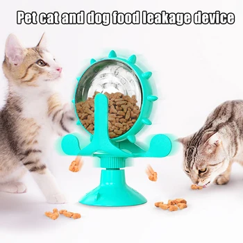 Въртяща Се Вятърна Мелница Третира Диспенсер Пет Toy Пет Доставки Cat Leaking Food Puzzle Toy For Cat Dog C1