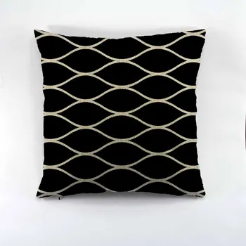 Геометричен черно-бял модел за печат начало декоративна калъфка украсяват разтегателен калъфка за домашно дивана