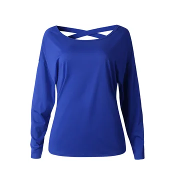 Дамски Ежедневни Пуловери Есен-Зима 2021 Нова Мода Жените Свободни 6 Цвята С Дълъг Ръкав Пуловер На Кръста На Облегалката Секси Плетени Блузи