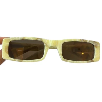 Дамски слънчеви очила Моден 2021 Луксозна Марка Дизайнер Малки Правоъгълни Слънчеви Очила Женски Мъжки UV400