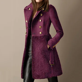 Дамски якета Oversize VintagePunk Черен Тънък Есен Зима дамски палта на Горно Облекло Casual Модни Дамски Плюс Размера на Топло Палто