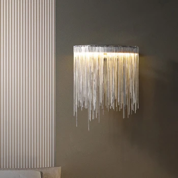 Двойна led монтиран на стената лампа променлив източник на светлина модерните стенни аплици вътрешно осветление за дома алуминиева верига от сутиени светлини спалня