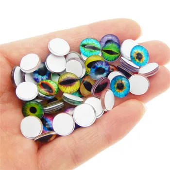 Джули Wang 6-30MM Mixed Color Glass Round Dragon Eye Covered Cabochons Flatback Cameo for Кукла Making Jewelry Findings In Pairs