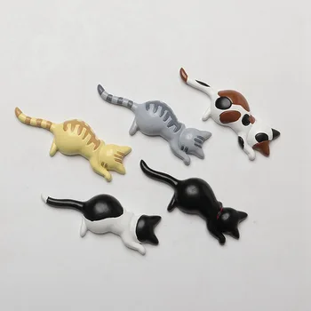Домакински 3D Магнити За Хладилник Хладилник Етикети Сладък Моделиране на Животни Помаха Котка Магнити За Хладилник Смола, Магнитна Пръчка