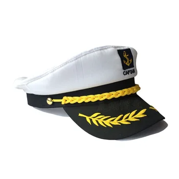 Европейската и Американската Морска военна Шапка Бяла Шапка Мъжка Ретро Плосък Военна Шапка Хелоуин Възрастен Капитан Матросская шапка
