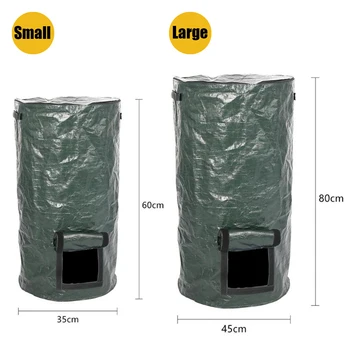 Ензим Рециклиране на Отпадъци, Градински Аксесоари кофа за Боклук Двор Къща с Голям Капацитет на Сгъване Компостът Чанта за Кухня PE Преносим Расте
