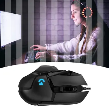 Ергономичен Дизайн G502 Wired Gaming Ръчна Мишката RGB Gaming Anti-пот LED Осветен Практически Жичен Мишката