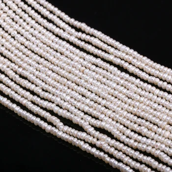 Естествени Сладководни Култивирани перли, Мъниста през Цялата Естествени Перли за Бижута Колие Гривна 13 Инча Размер на 2,5-3 мм
