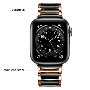 за Apple watch 6 каишка 44 мм 40 мм se каишка серия 5 4 луксозни Керамика Неръждаема Стомана Бизнес Гривна за iwatch 3 42 мм 38 мм