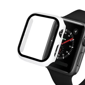 за apple watch screen protector закалено стъкло фолио серия 6 калъф за iwatch cover SE 54321 пластмасовия капак PC броня 2 в 1