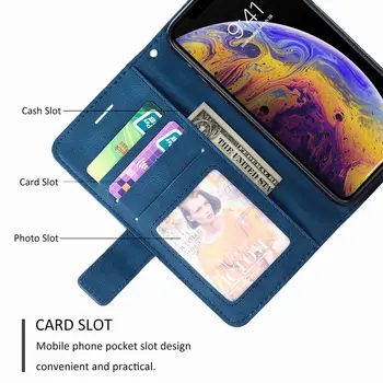 За Etui Huawei P Smart 2020 2021 P40 Pro P30 Lite Y5P Y6P Y7P Nova 7 8 SE Кожена флип-надолу Капака на чантата Слот за карти Книгата калъф D21G