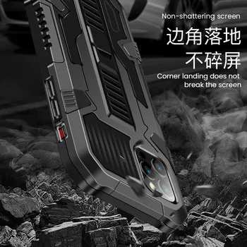 За iphone 11 Pro Max Case Kickstand Armor Противоударная защита на Пълна капак За iphone 12 mini X XS XR 6 6S 7 8 Plus SE 2020