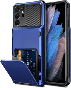 За Samsung Galaxy S21 Ultra Case Чантата си Притежател на Кредитна Карта Слот Джоба Калъф за Samsung Galaxy S21 Galaxy S 21 Plus Ultra