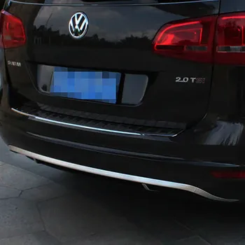 За Volkswagen Sharan Покритие На Задната Броня На Автомобила Защита На Задната Броня Хромирани Молдинговая Капак Завърши