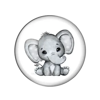 Карикатура Сладки Слонята 10шт 12mm/18мм/20 mm/25мм през Цялата снимка стъклен кабошон демо плоски гърба да Прави изводи