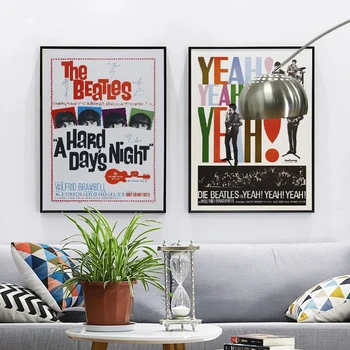 Козметична Класика The Beatle Alboms Стари Плакати И Щампи За Стенните Рисунки Върху Платно Начало Декор Къща Living Room Decoration