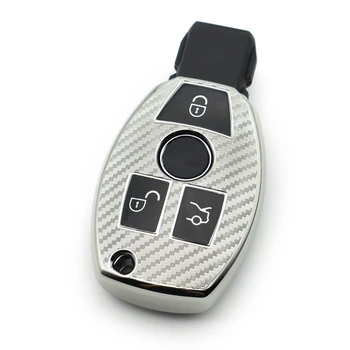 Кола Ключодържател, Ключодържател, за да Benz a B C E S G M V Class GLK CLA GLE W204 Soft Carbon Fiber Key Case Cover Аксесоари
