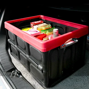Колата Багажника Сгъваема Кутия За Съхранение Пластмаса Авто Контейнер Организатор Офис Кутия За Съхранение На Аксесоари За Пътуване Голям Капацитет За Съхранение Чекмеджето За Съхранение