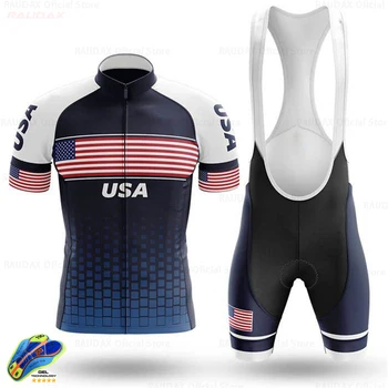 Колоездене Облекло 2020 САЩ Мъжки Колоездене Джърси Комплект МТБ Велосипедна Облекло Велосипедна Облекло Майо Ropa Ciclismo Триатлон Костюм