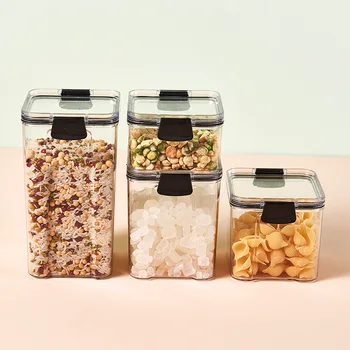 Кухненски хладилник на пресни херметически затворени буркани хранителни прозрачни пластмасови кутии зърно запечатани кутия