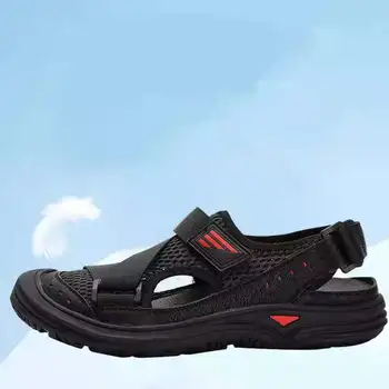 Летни Нови Мъжки Ръчно Изработени Окото Сандали Черни Плажни Сандали Ежедневни Спортни Улични Обувки Удобни Мини Плажни Сандали