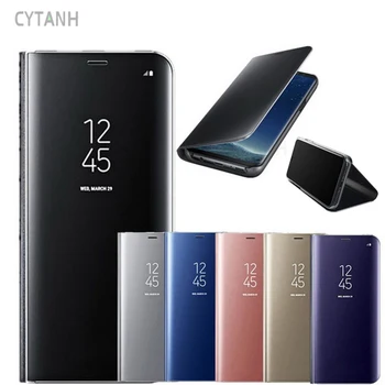 Луксозен Огледален вид Smart Flip Case За Huawei Honor 8 Lite Original Magnetic fundas huawai Honor8 8Lite PRA-TL10 на капака на телефона