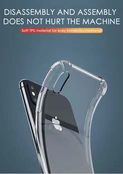 Луксозен Прозрачен устойчив на удари Силиконов Калъф За iPhone 11 X Xr Xs Max Case 12 11 Pro Max 8 7 6s Plus SE Case Силиконов Делото