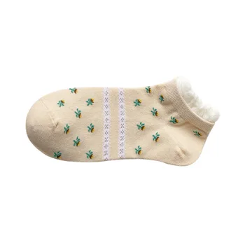 Лятна мода Дамски чорапи Карикатура Печат Kawai Сладки Чорапи Глезена Harajuku Стил Японски Памук Меки Дишащи Къси Чорапи