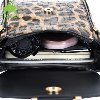 Мода 4 бр./компл. Дамски Дамска Чанта Изкуствена Кожа Луксозни Дизайнерски Чанти 2021 Нова Леопардовая Чанта Чанта Чанта Чанта В Чантата Си