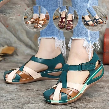 Модни дамски сандали Waterproo Sli on Кръгли дамски чехли Ежедневни Удобна Градинска Мода Sunmmer Плюс Размера на Обувките на Жената