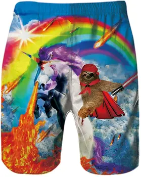 Мъжки Бански 3D Print Quick Dry Swimwear Летни Ежедневни Спортни Плажни Къси Бански костюми с джобове