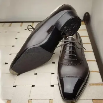 Мъжки модел обувки на Нови бизнес лоферы от изкуствена Кожа дантела Мъжки Ежедневни висококачествени обувки за мъже Zapatos De Hombre 8KH095