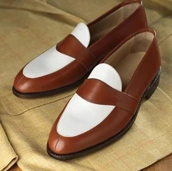 Мъжки обувки от изкуствена кожа Slip on Casual Shoes Dress Shoes Brogue Обувки Пролет ботильоны Vintage Classic Male Casual F109