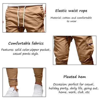 Мъжки панталони на Тънки Модерни Ежедневни Панталони за Джогинг Градинска облекло Панталон-карго Мъжки панталони с много джобове Фитнес Зали, Спортни Панталони Мъжки 2021