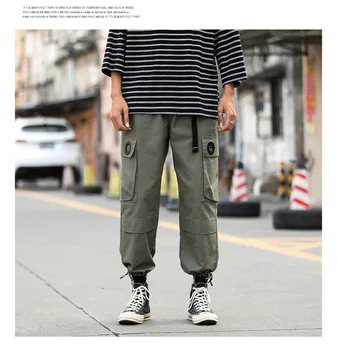 Мъжки тела, японска градинска дрехи, джогинг, хип-хоп, корейската мода, супер дълги панталони