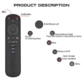 (На едро 5 бр.) L8star G50S Google Voice Air Remote Mouse Gyroscope Android Smart Tv Универсален 2.4 G IR обучение Remote Control