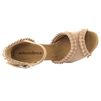 На Практика Салса Танцови Обувки Жените Флок Латиноамерикански Танцови Обувки Меки Дъното Бална Зала Салса Обувки Бачата Обувки Момичета Партия Танцови Обувки