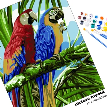 Направи Си Сам Pictures By Number Animal Paintings By Numbers Bird Drawing Adults On Canvas HandPainted Живопис Parrot Комплекти Home Decor Set