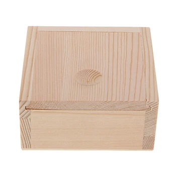 Недовършени Дървени Органайзер Отворена Кутия с капак, Тоалетка, Дървена Кутия за съхранение на баня и Кухня, Държач за Дрънкулки Ковчежета за Бижута