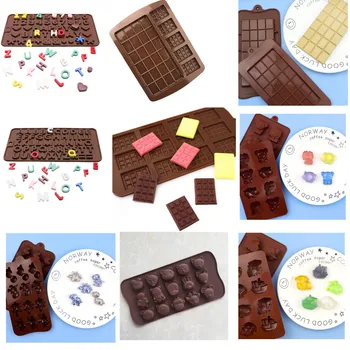 Нов Силиконов Шоколад Мухъл 9 Форми на Шоколад печене Инструменти Антипригарный Силикон торта мухъл Желе и бонбони Мухъл 3D мухъл САМ е най-добрият