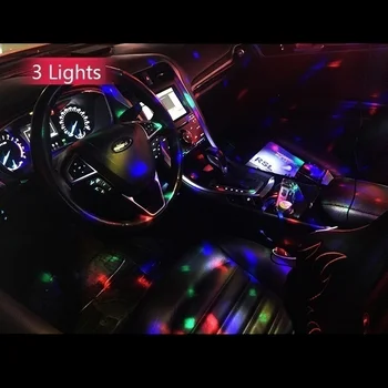 Нова гама цветове USB LED Вътрешно Осветление Комплект за Кола Атмосфера на Светлината на Неоновите Лампи интересен преносим