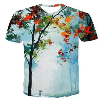 Нова Мъжка Тениска Висококачествена Мъжка Тениска С Къс Ръкав Пиано Модел на 3D-Печат Мъжка Тениска Мода Красива Тениска