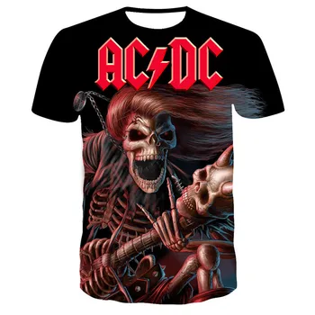 Нова Мъжки Ежедневни тениска Смешни Ежедневни T-shirt T-shirt Men AC DC 3D Printing Summer Brand T-shirt Men ' s Fashion Street Top