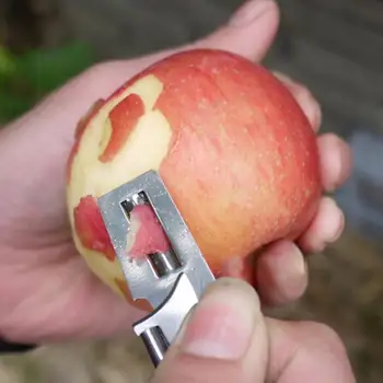 Нова неръждаема стомана 2 в 1 EDC Multi Pocket Tool Outdoor Can-Opener Fruit Multi Peeler Кътър 2\