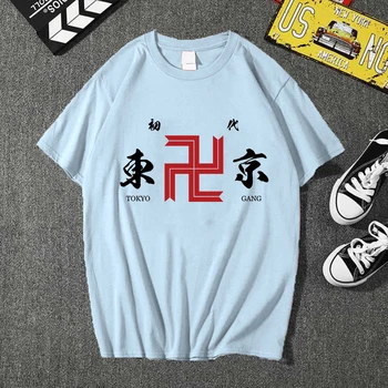 Нови Tokyo Revengers Cosplay Тениска Tokyo Manji Gang Мъже, Жени Тениска Лятото С Къс ръкав Тениски, Потници