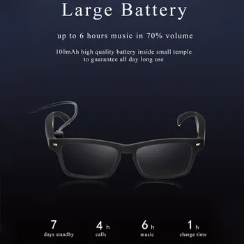 Нови Точки БТ 5.0 Smart KY Glasses Music Voice Call Слънчеви Очила Може да се Комбинира С Предписани Обективи Съвместими С IOS и Android