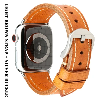 Оригинални 1:1 Подгонянная Естествена Кожа За Apple Watch Band Series6 SE54321 Каишка За Часовник С нередовни модели 38/40 мм 42/44 мм