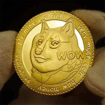 Позлатени Възпоменателни монети Dogecoin Сладко Куче Pattern Dog Year Collection Coins Виртуална валута